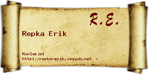 Repka Erik névjegykártya